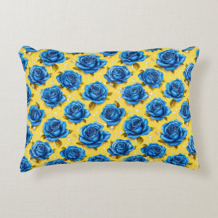 Romantic Blue Roses Modern Flower 🌹 Decorative Cushion