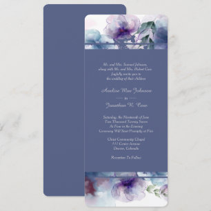 Romantic Blue Watercolor Floral Wedding Invitation