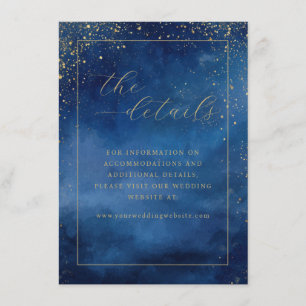 Romantic Blue Watercolor Sparkles Enclosure Card