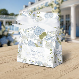 Romantic Blue White Floral Allover Pattern Favour Box