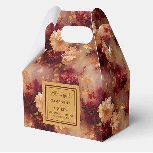 Romantic Blush Burgundy Gold Wedding Thank You Box
