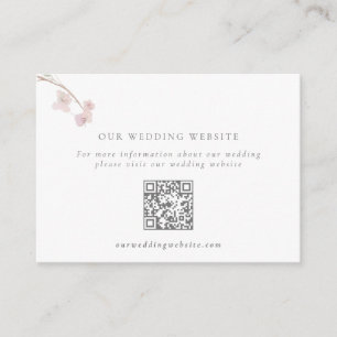 Romantic Blush Floral Wedding QR Code Enclosure Card