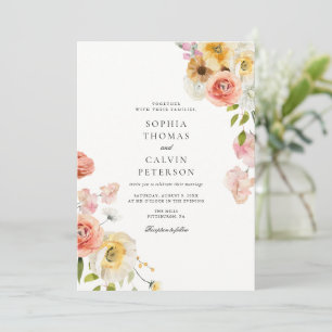 Romantic Blush Garden Wedding Invitation