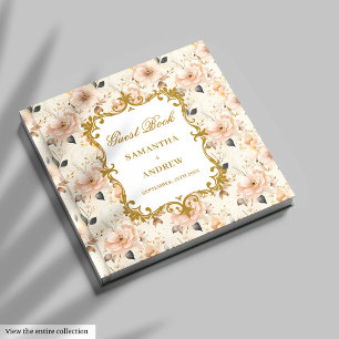 Romantic Blush Gold Wedding Guest Book