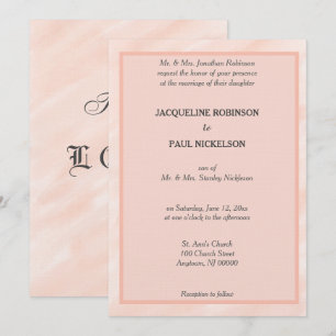 Romantic Blush Grey Watercolor Wedding Invitations