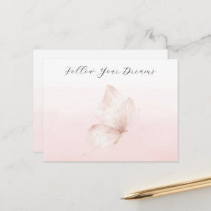 Romantic Blush Ombre Pink Butterfly Postcard