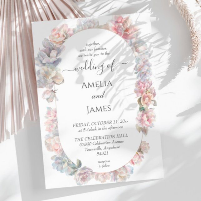 Romantic Blush Peony Floral Wedding  Invitation (Creator Uploaded)