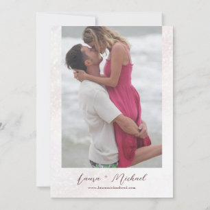 Romantic Blush Pink Cherry Blossoms Photo Wedding Invitation