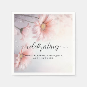 Romantic Blush Pink Daisies Napkin