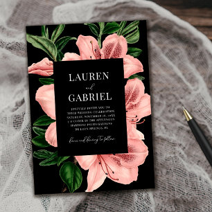 Romantic Blush Pink Dark Vintage Floral Wedding Invitation