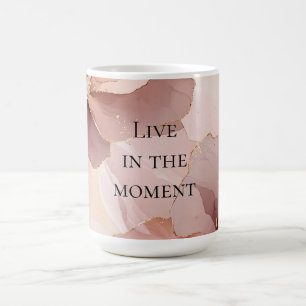 Romantic Blush Pink Gold Floral Coffee Mug