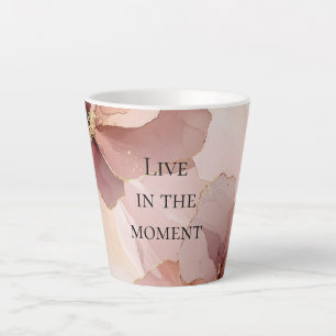Romantic Blush Pink Gold Floral Latte Mug