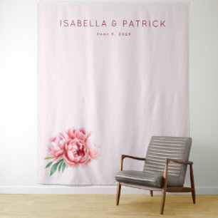 Romantic Blush Pink Peonies Tapestry