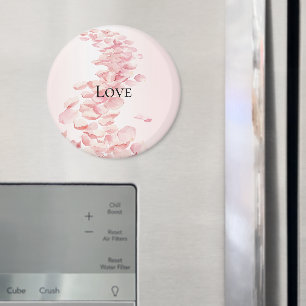 Romantic Blush Pink Rose Petals Magnet