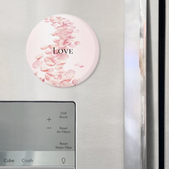 Romantic Blush Pink Rose Petals Magnet (In Situ (Fridge))
