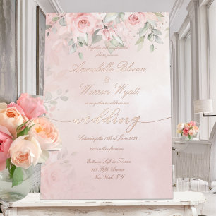 Romantic Blush Pink Secret Garden Roses Rose Gold