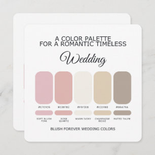 Romantic Blush Pink Wedding Color Palette Card