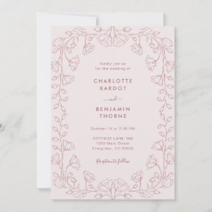 Romantic Blush Pink Wedding Invitation