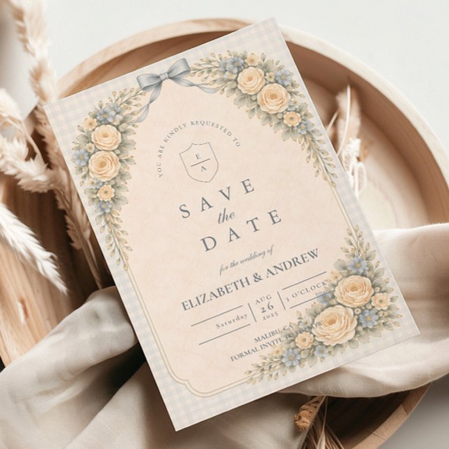 Romantic Blush Rose Arch Wedding Save The Date (Creator Uploaded)