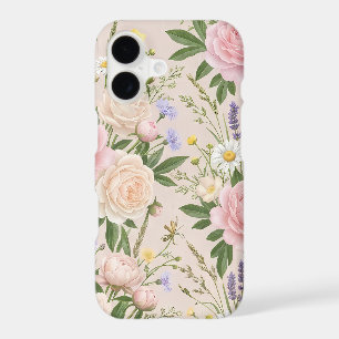 Romantic Blush Rose Garden Floral Pattern