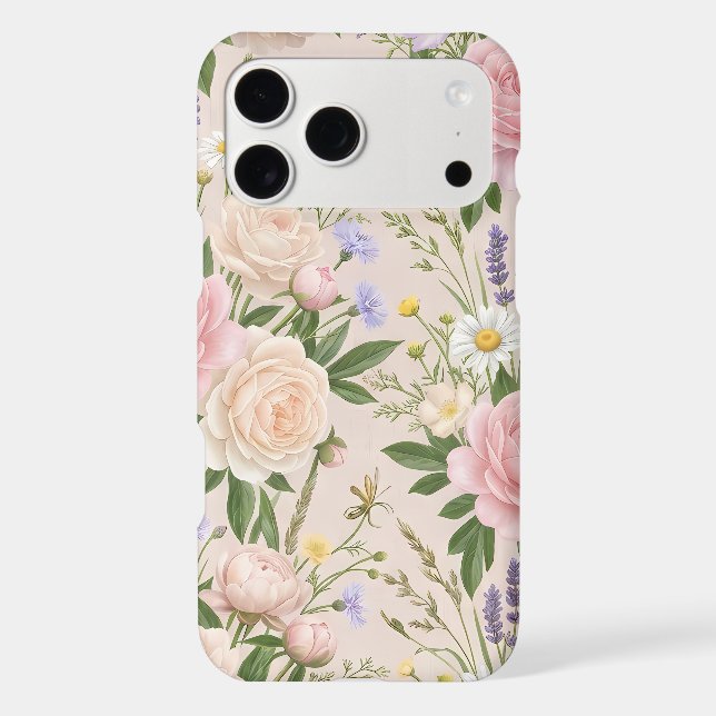 Romantic Blush Rose Garden Floral Pattern (Back)