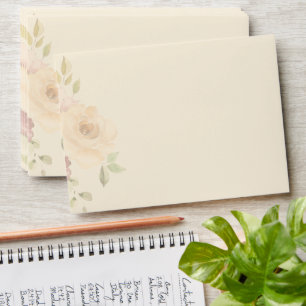 Romantic Blush Roses Boho Floral Wedding Envelope