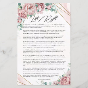 Romantic blush roses sage green gold Left Right