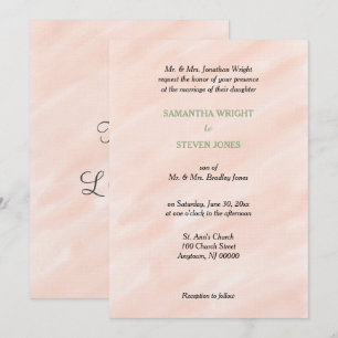 Romantic Blush Sage Green Watercolor Wedding Invitation