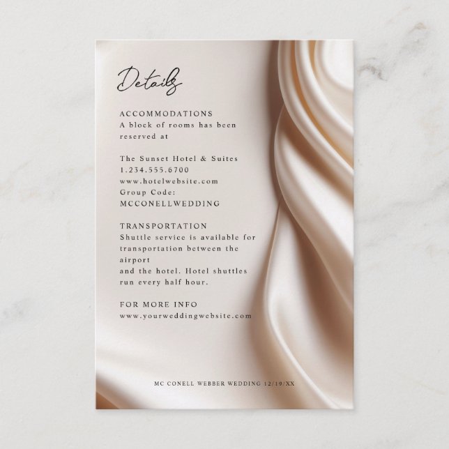 Romantic Blush satin details card (Front)