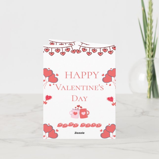 Romantic Blush Valentine Card (Back)