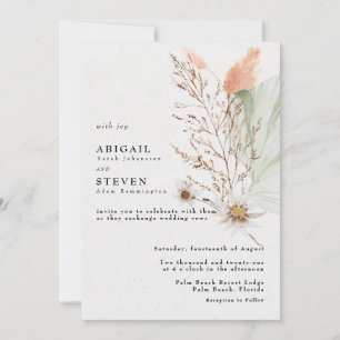 Romantic Bohemian Floral Wedding Invitation