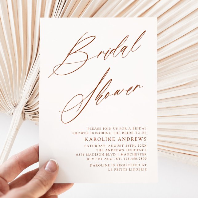 Romantic Bohemian Whimsy Script Bridal Shower Invi Invitation (Creator Uploaded)