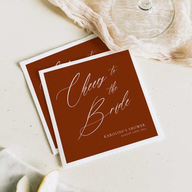 Romantic Bohemian Whimsy Script Bridal Shower Invi Napkin (Creator Uploaded)