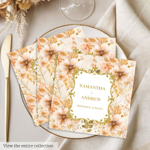 Romantic Boho Blush Gold Paper Napkins