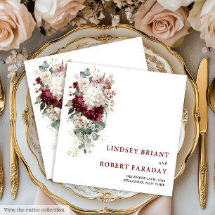 Romantic Boho Blush Gold Rose Wedding Paper Napkin