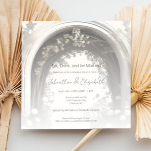 Romantic Boho Botanical Arch Rehearsal Dinner Invitation