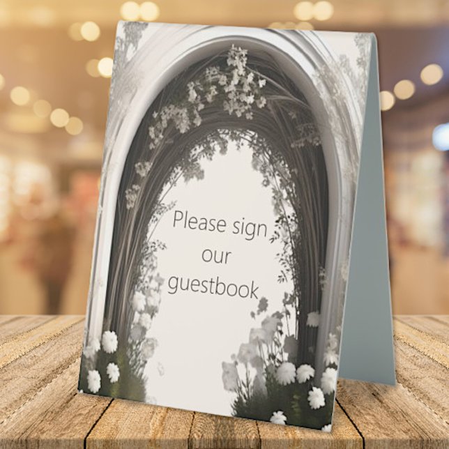 Romantic Boho Botanical Arch Wedding (Romantic Boho Botanical Arch Wedding Table Tent Sign)