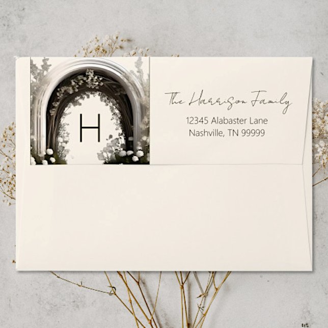 Romantic Boho Botanical Arch Wedding Envelope (Romantic Boho Botanical Arch Wedding Envelope)