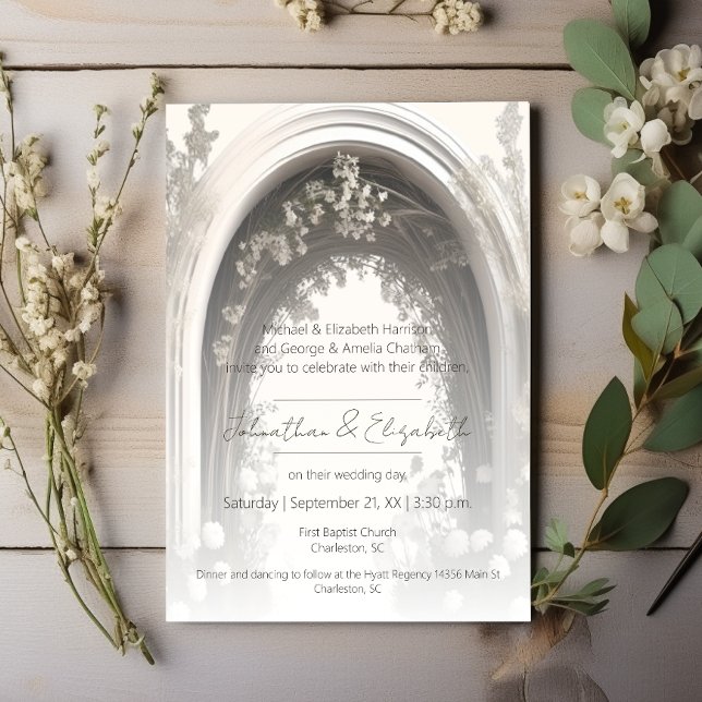 Romantic Boho Botanical Arch Wedding Invitation (Romantic Boho Botanical Arch Wedding Invitation)