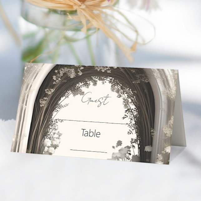 Romantic Boho Botanical Arch Wedding Place Card (Romantic Boho Botanical Arch Wedding Place Card)