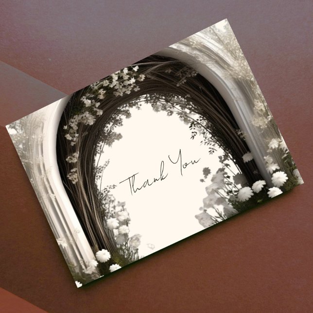 Romantic Boho Botanical Arch Wedding Thank You Card (Romantic Boho Botanical Arch Wedding Thank You Card)