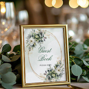 Romantic Boho Botanical Guest Book Tabletop Sign