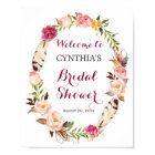 Romantic Boho Floral Wreath Bridal Shower Sign