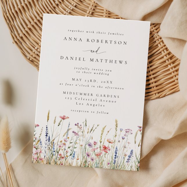 Romantic Boho Wildflower Wedding Invitation (Creator Uploaded)