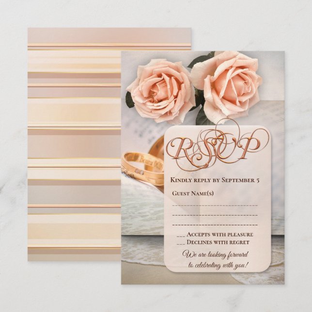 Romantic Book Lovers Wedding RSVP Card (Front/Back)
