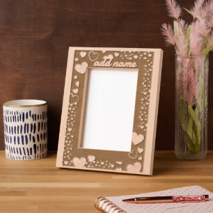 romantic border heart  etched frames