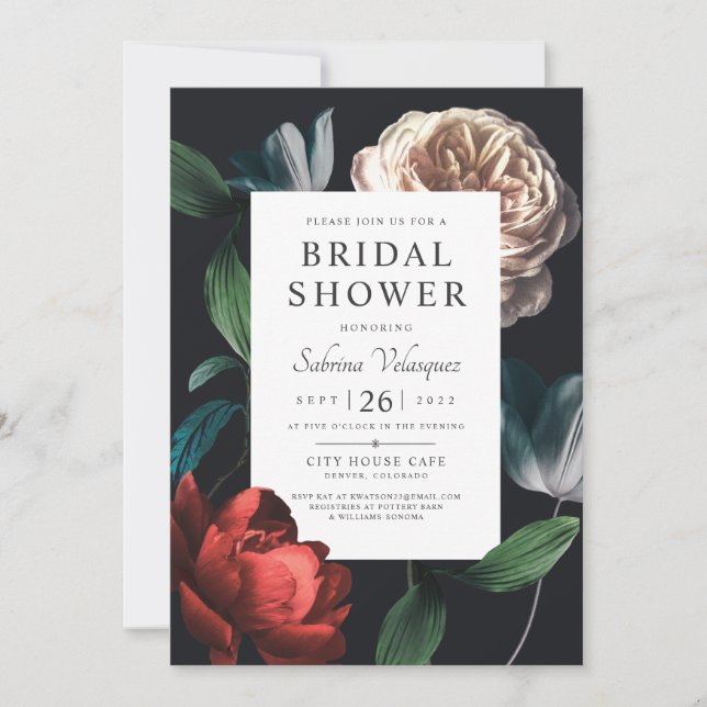 Romantic Botanic Bridal Shower Invitation V 01 (Front)