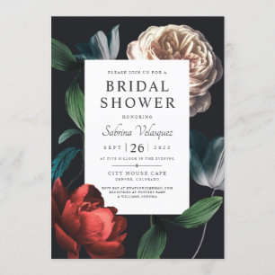 Romantic Botanic Bridal Shower Invitation V 01