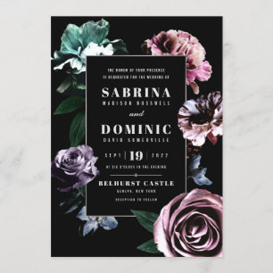 Romantic Botanic Wedding Invitations Set V 02