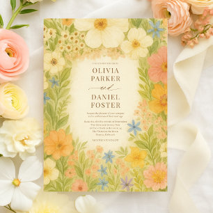 Romantic Botanical Garden Floral Wedding Invitation